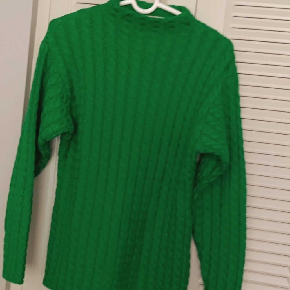 UNITED COLORS OF BENETTON Vintage Cable Knit Sweater Green Size 48
